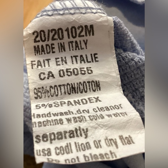 Made in Italy blue cotton blend short sleeves top. Small - Picture 14 of 14